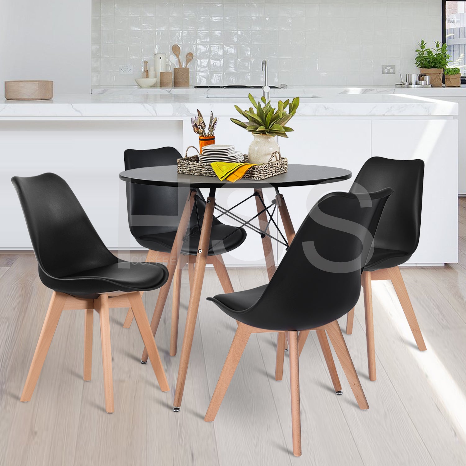 CHAD  A – שולחן פינת אוכל עגול שחור