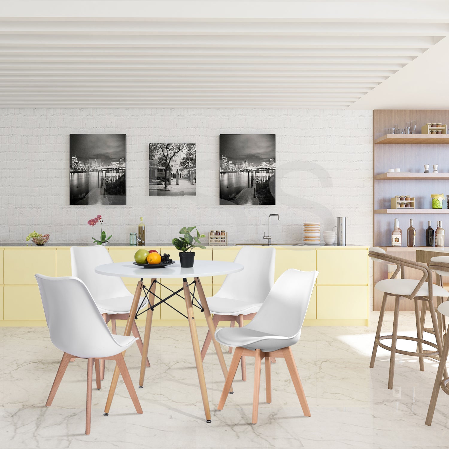 CHAD  A – שולחן פינת אוכל עגול לבן