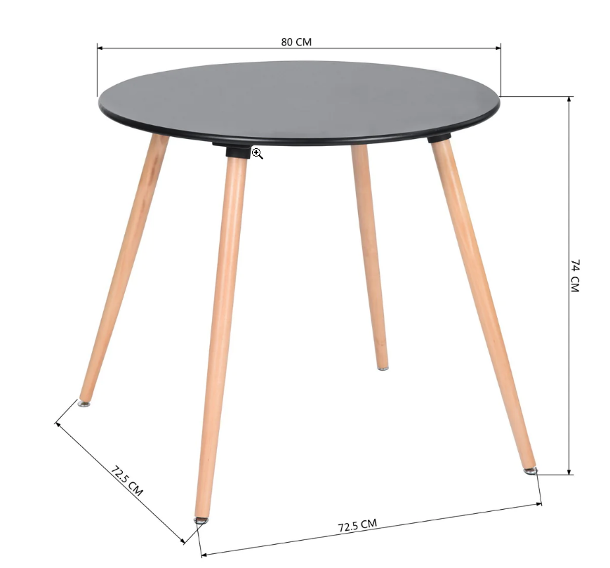 ROOKIE - שולחן עגול לפינת אוכל אפור