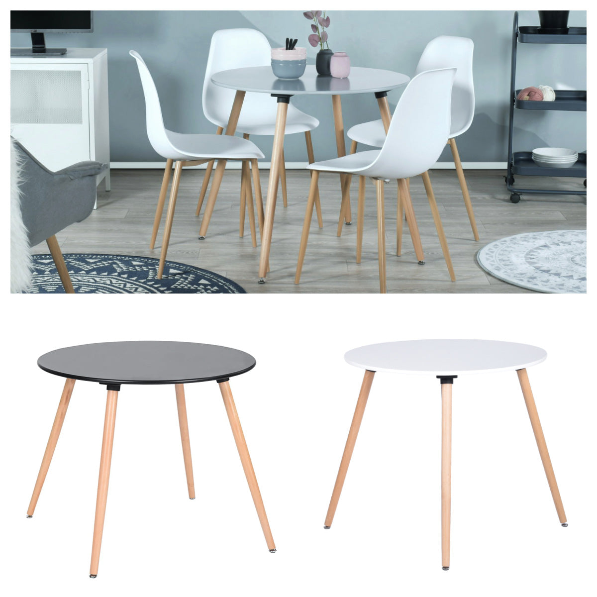 ROOKIE - שולחן עגול לפינת אוכל לבן