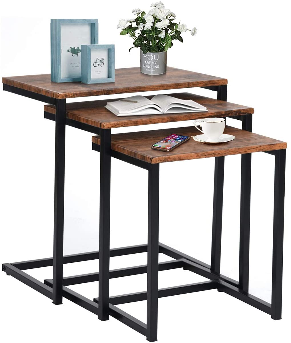 מקסימו חום- שלישיית שולחנות צד