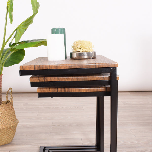 מקסימו חום- שלישיית שולחנות צד