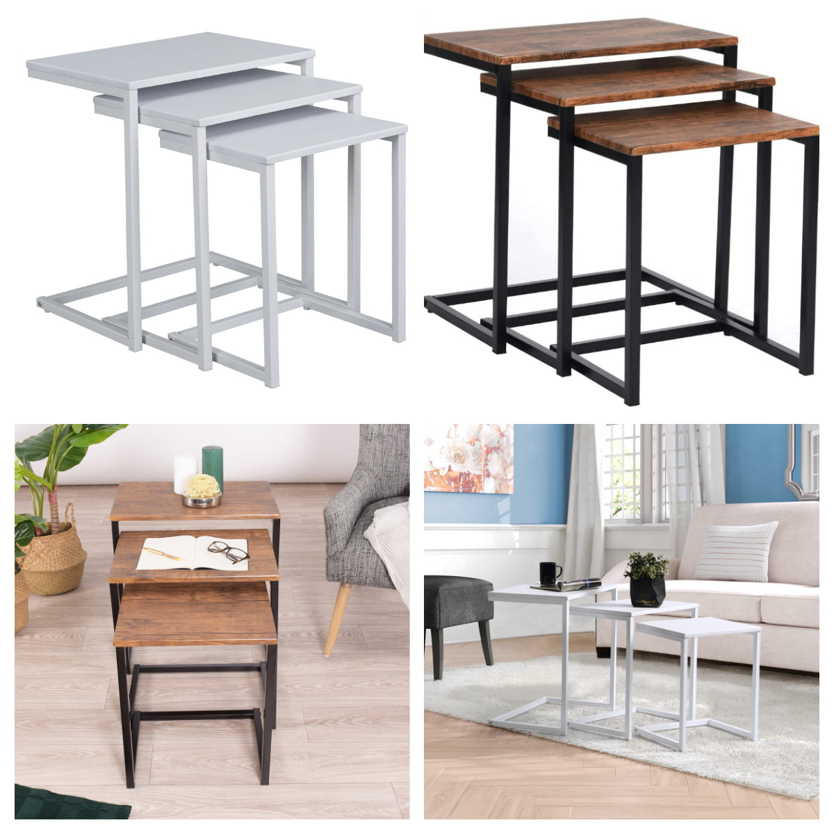 מקסימו לבן- שלישיית שולחנות צד