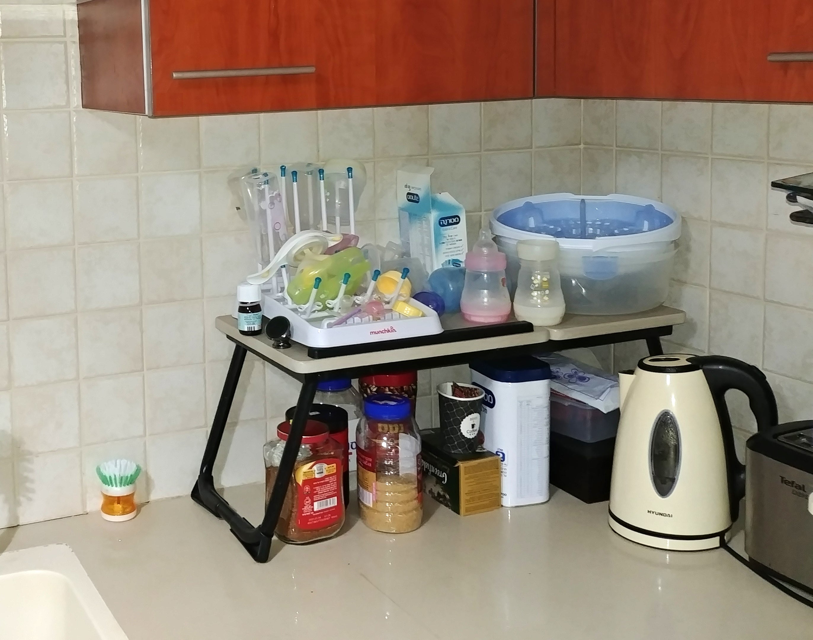 MAMIE שולחן נייד רב תכליתי אלון-שחור-HC-027