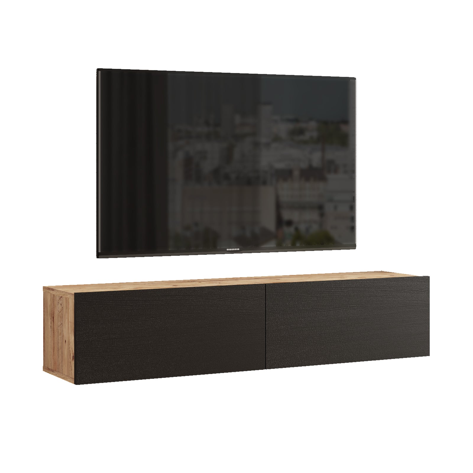 ARISTO FR10-AB -אלון-שחור - מזנון טלוויזיה צף