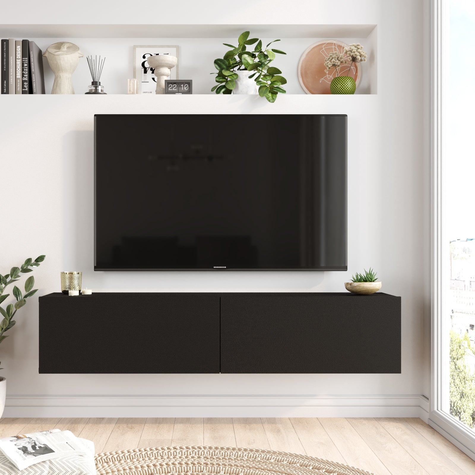 ARISTO FR10-LB -שחור - מזנון טלוויזיה צף