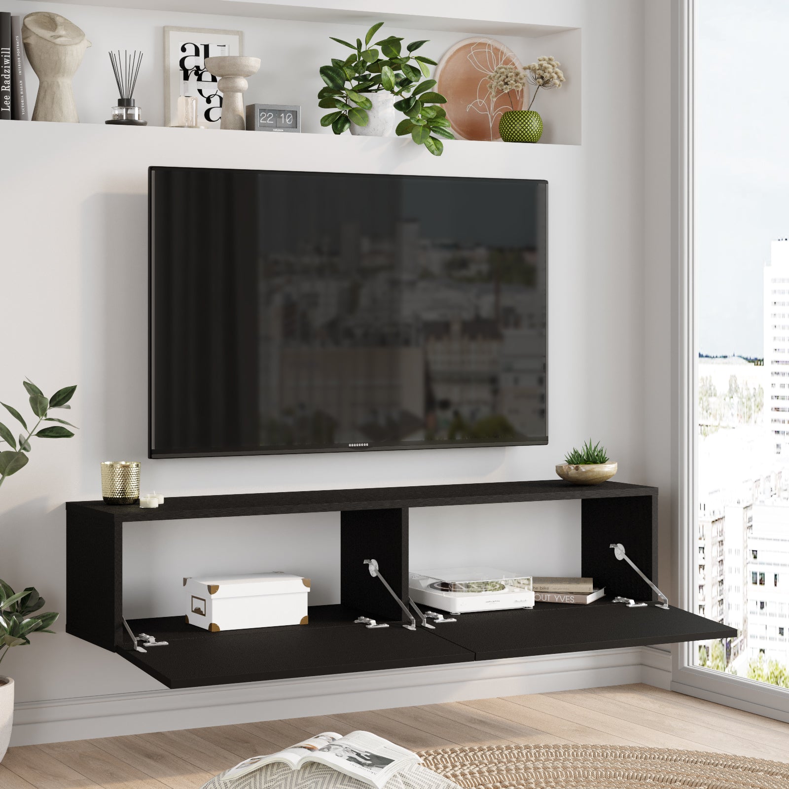 ARISTO FR10-LB -שחור - מזנון טלוויזיה צף