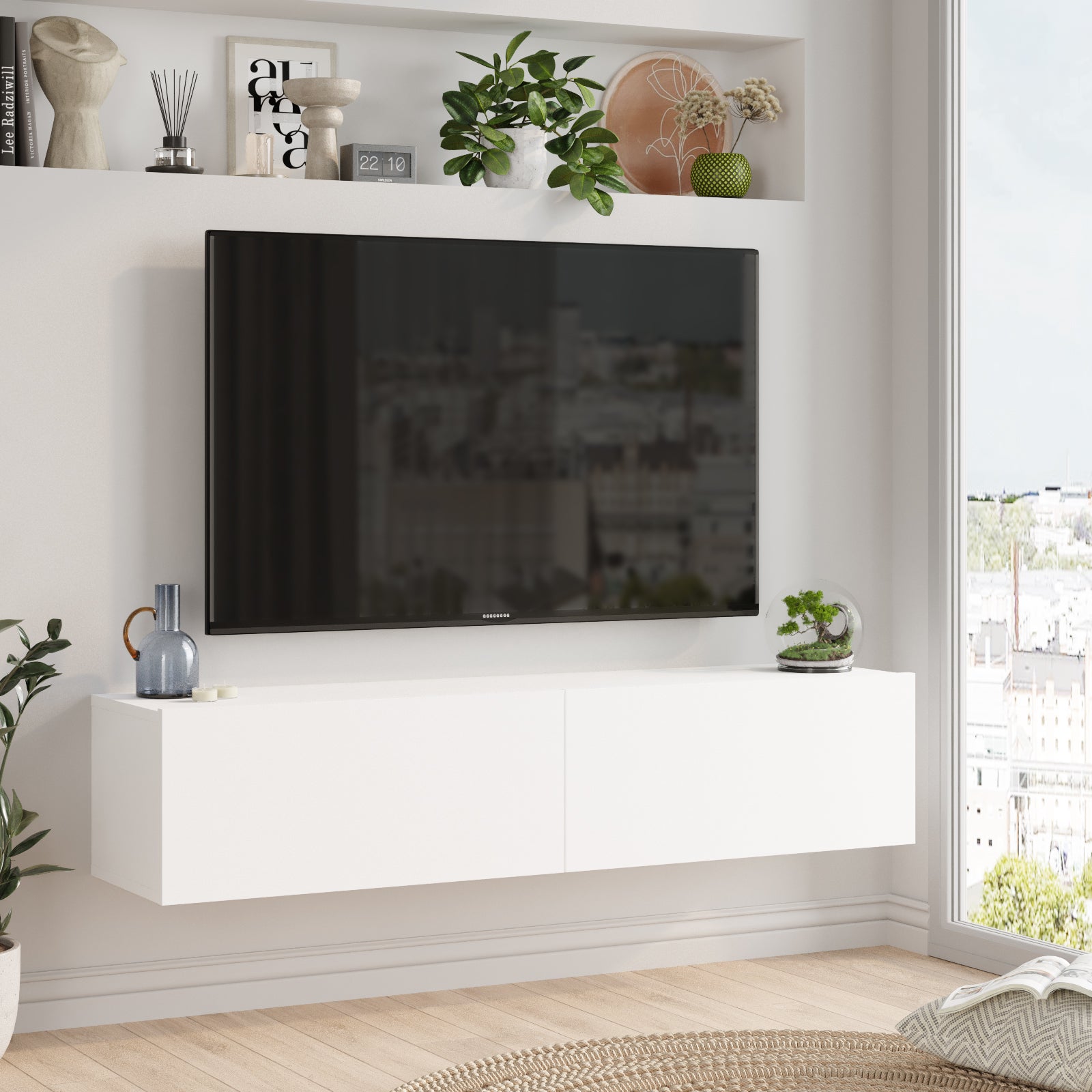 ARISTO FR10-W -לבן - מזנון טלוויזיה צף