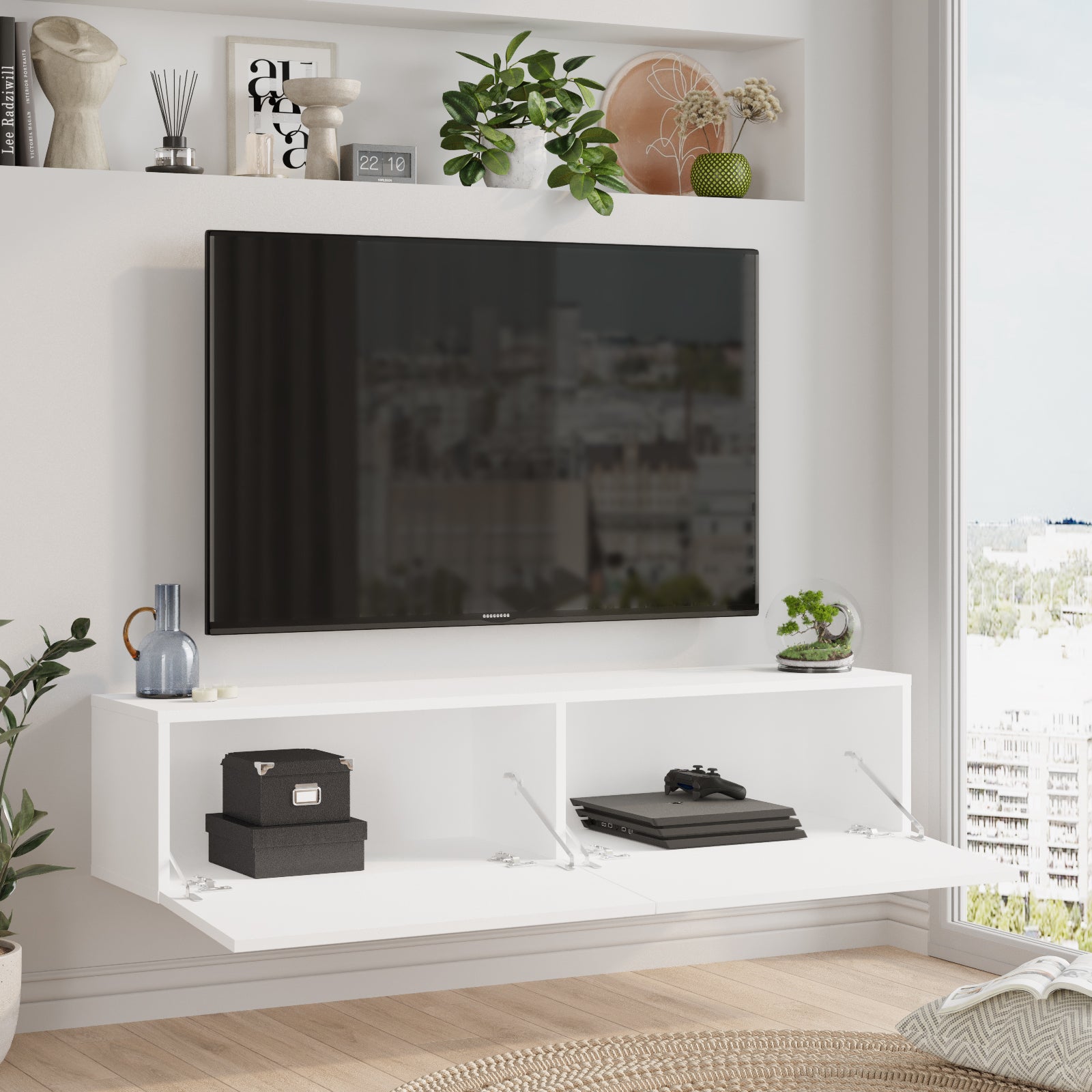 ARISTO FR10-W -לבן - מזנון טלוויזיה צף