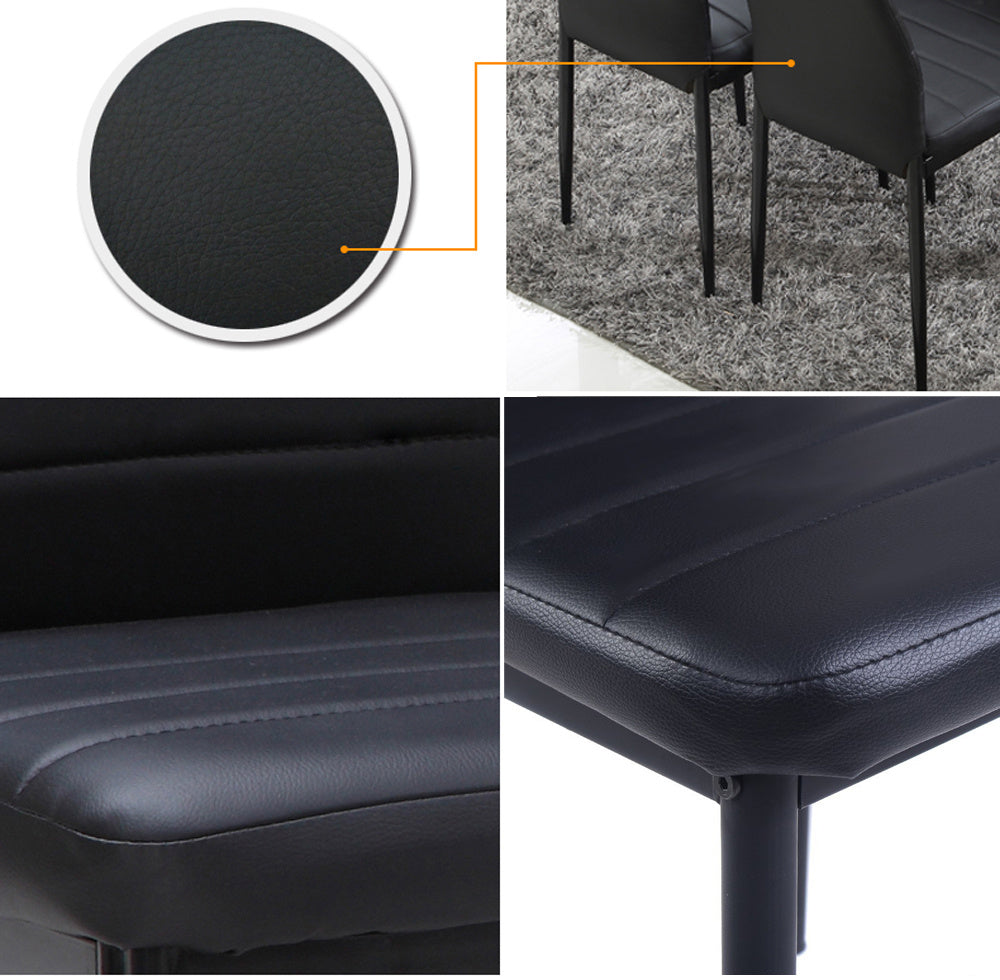 אירופה PU שחור - סט 6 כיסאות-TORINO