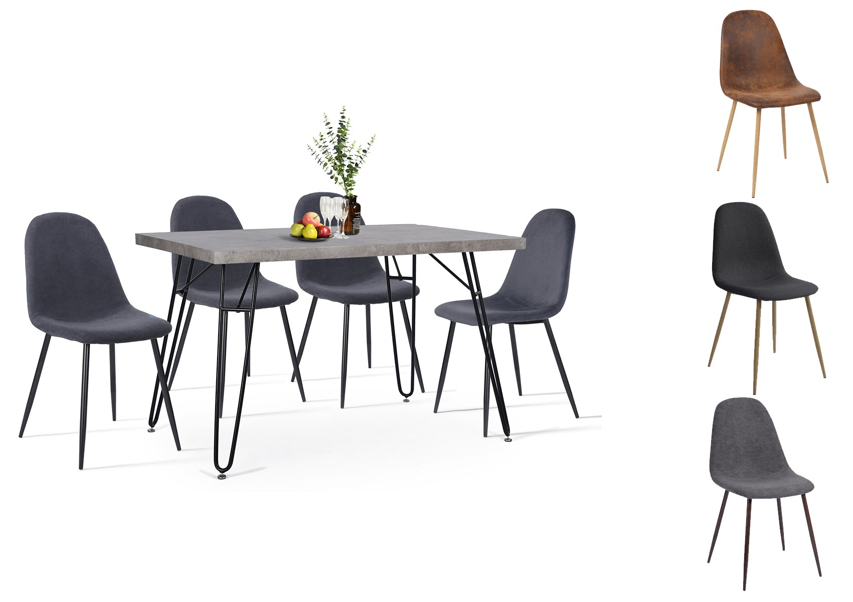 באדן - פינת אוכל שולחן + 4 כיסאות קרלטון צבע ___