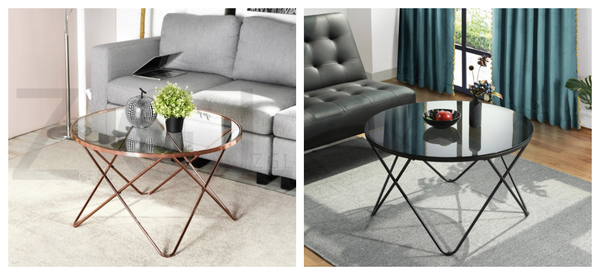 CANALES L- זהב - שולחן קפה עגול-2209