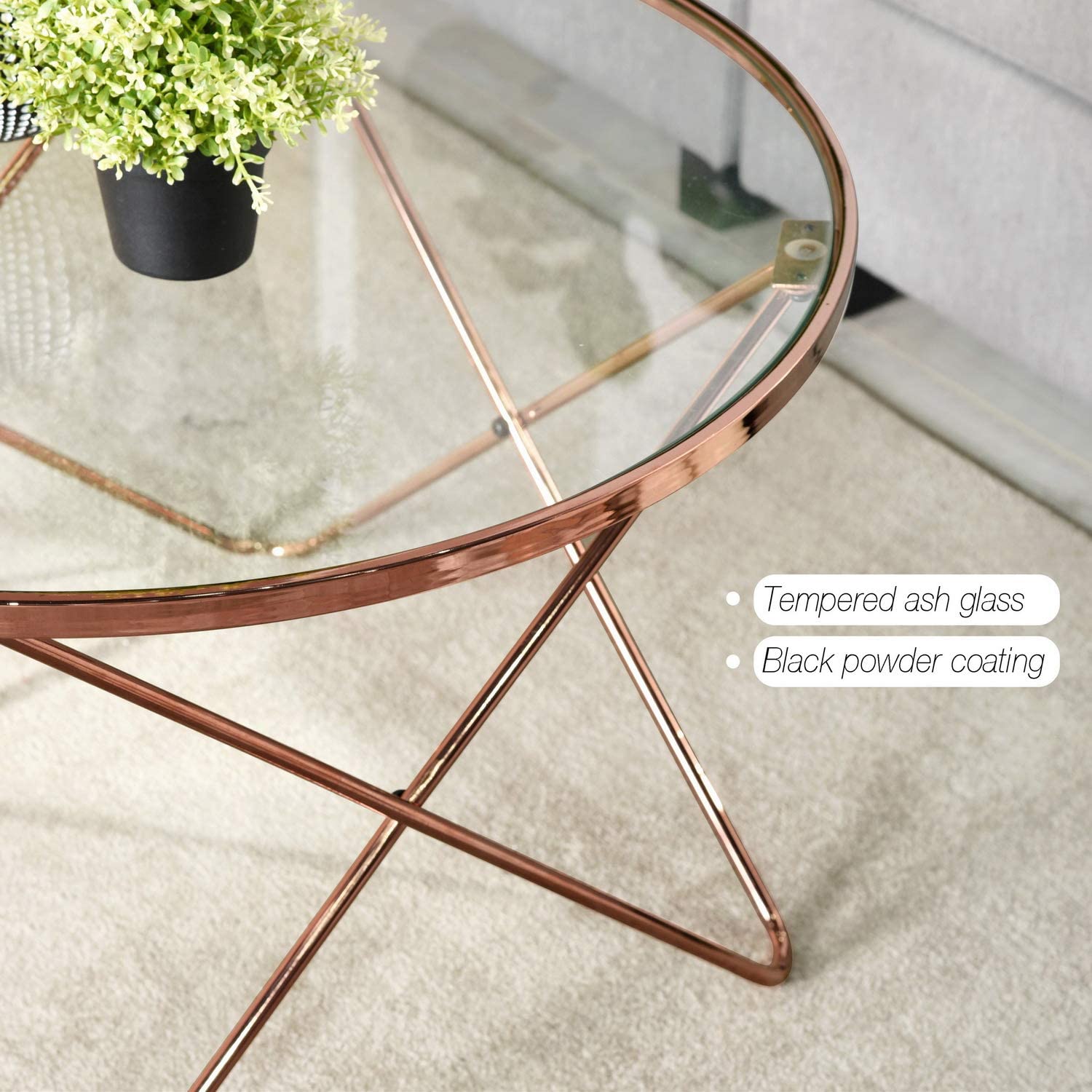 CANALES L- זהב - שולחן קפה עגול-2209