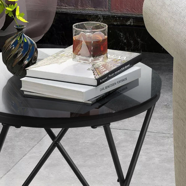 CANALES S- שחור - שולחן צד עגול-2208