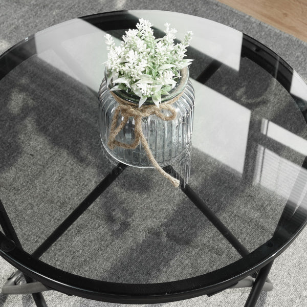 CANALES S- שחור - שולחן צד עגול-2208