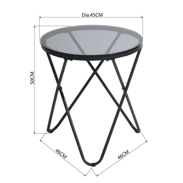 CANALES S- שחור - שולחן צד עגול-2208