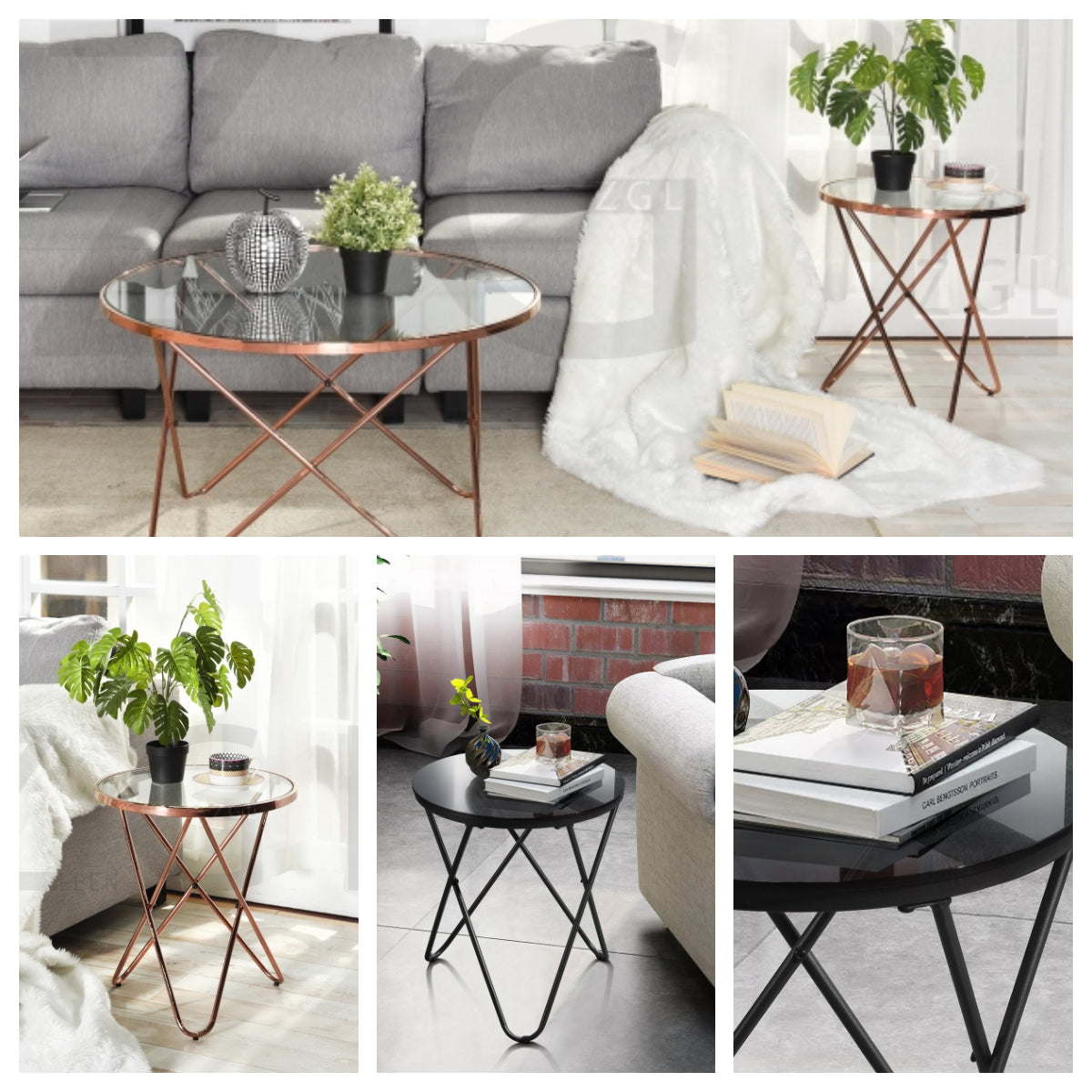 CANALES S- שחור - שולחן צד עגול-2208