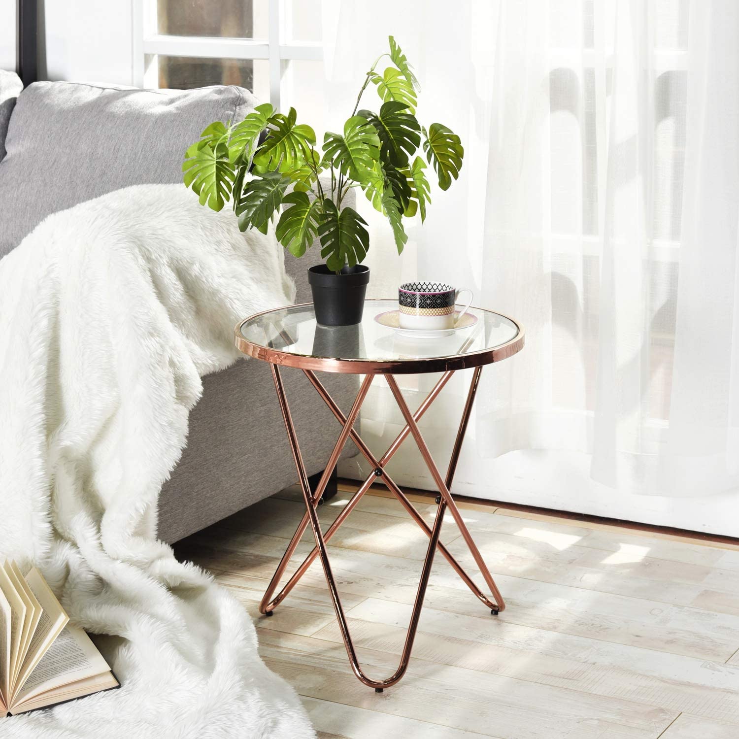 CANALES S- זהב - שולחן צד עגול-2208