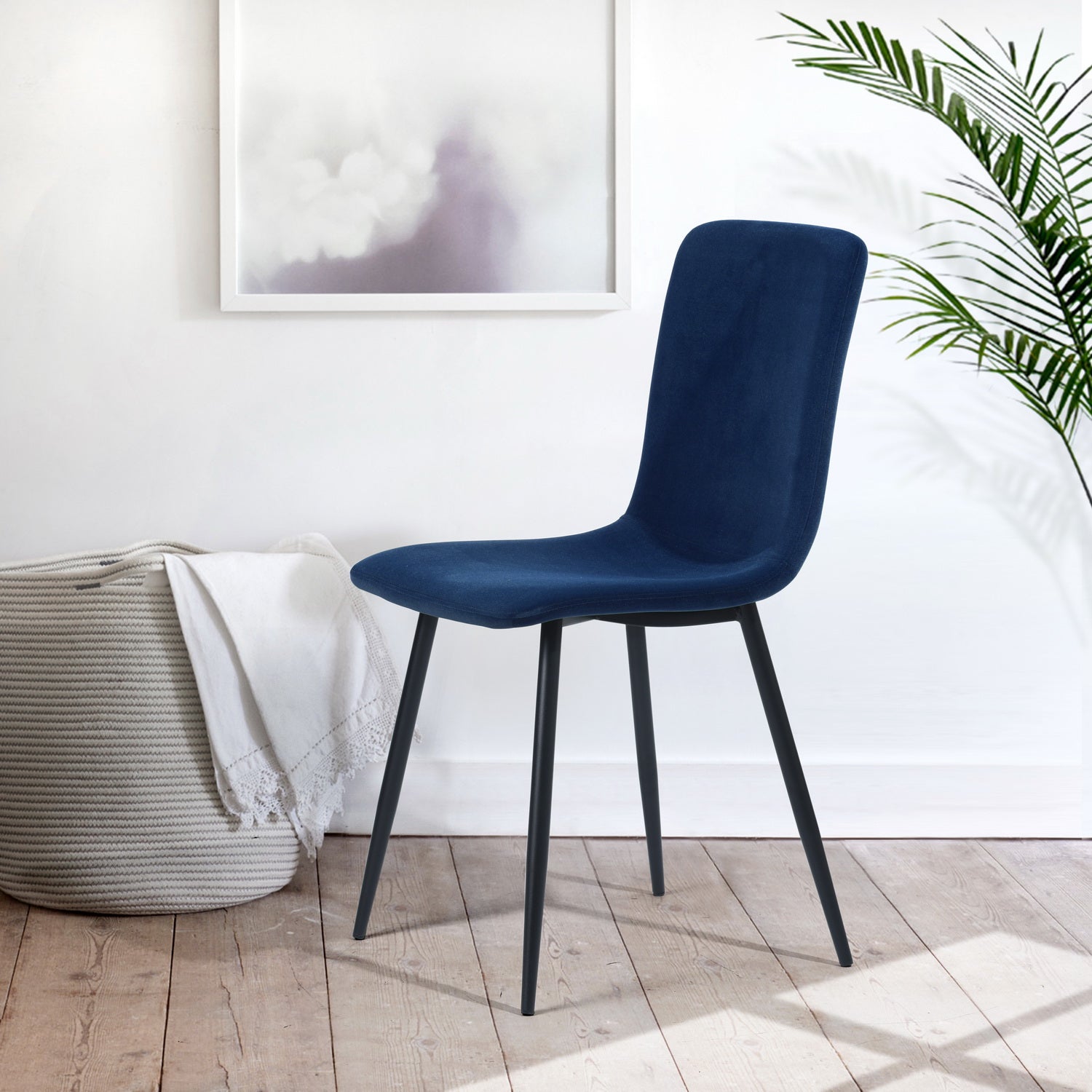 SCARGILL כחול דמוי קטיפה - כיסאות לפינת אוכל-2508