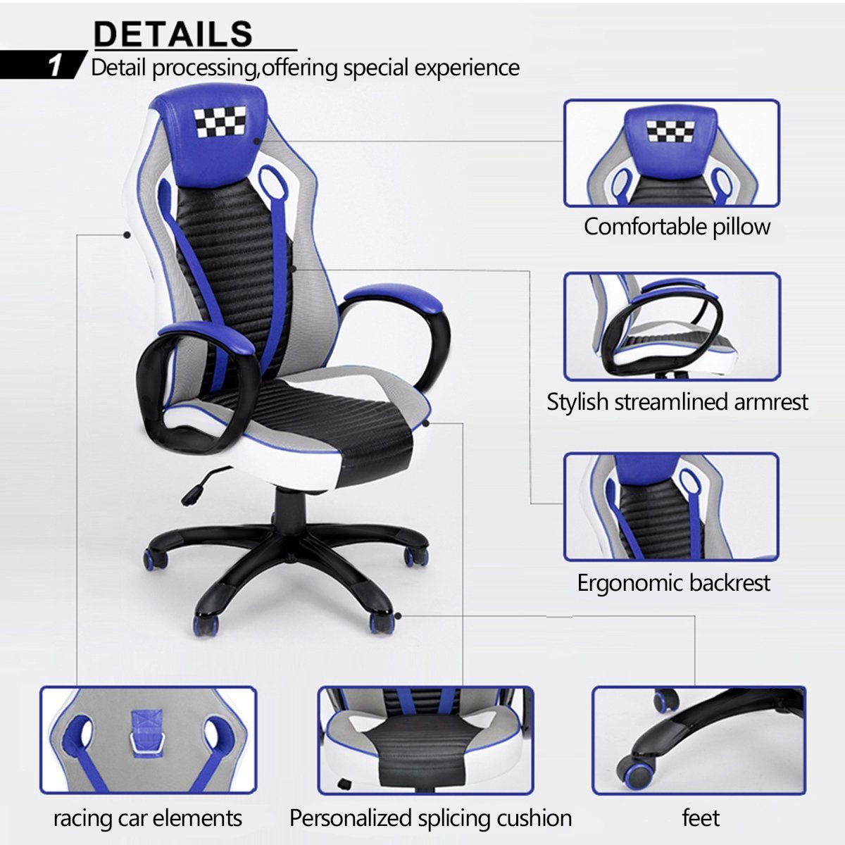 EMINEM - כחול - כיסא גיימינג-0345