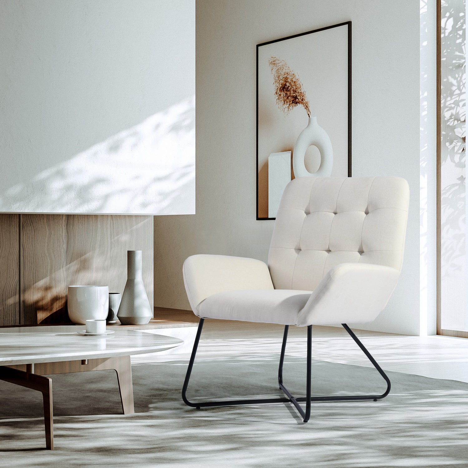 NICOLAS קרם - כורסא מעוצבת-7951