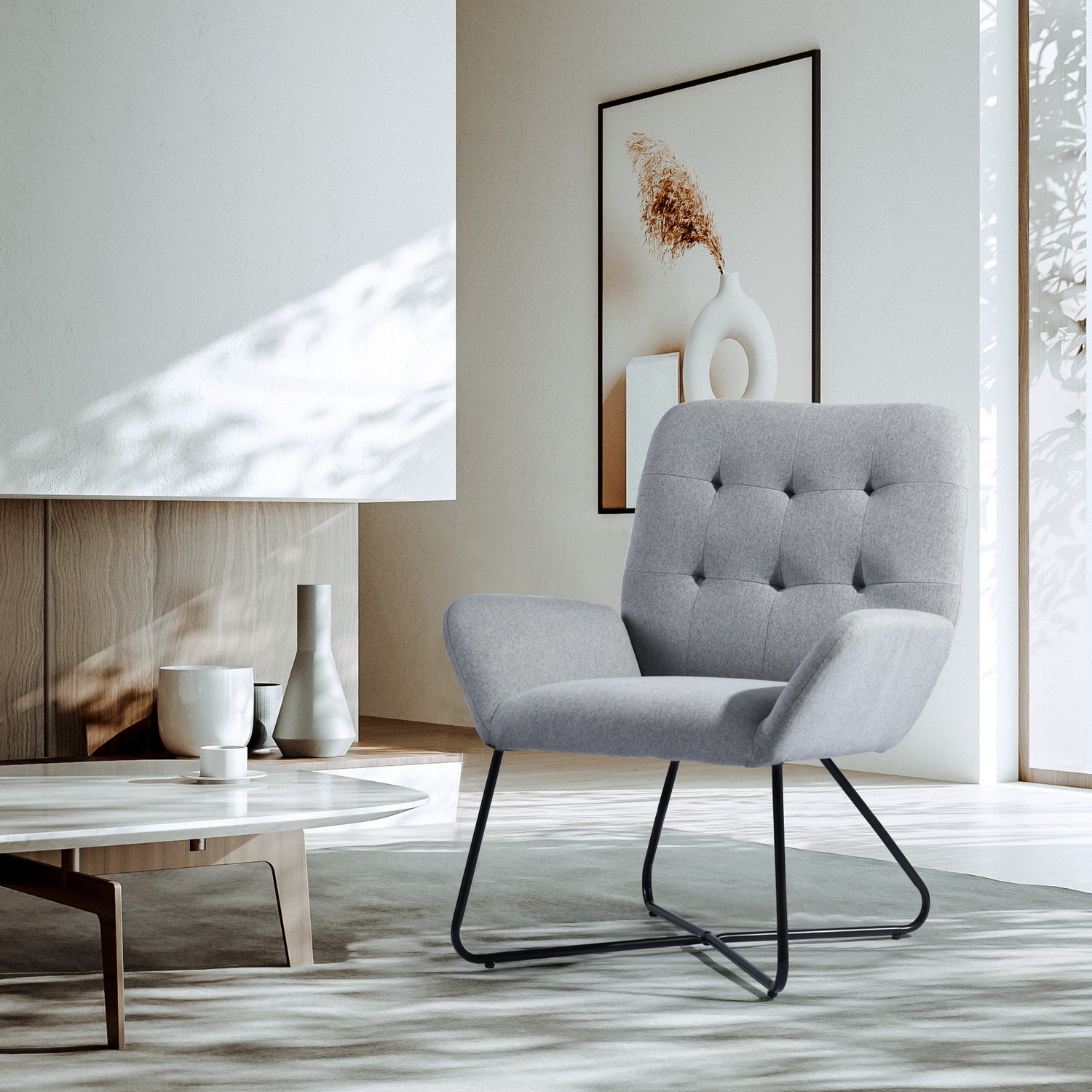 NICOLAS אפור - כורסא מעוצבת-7949