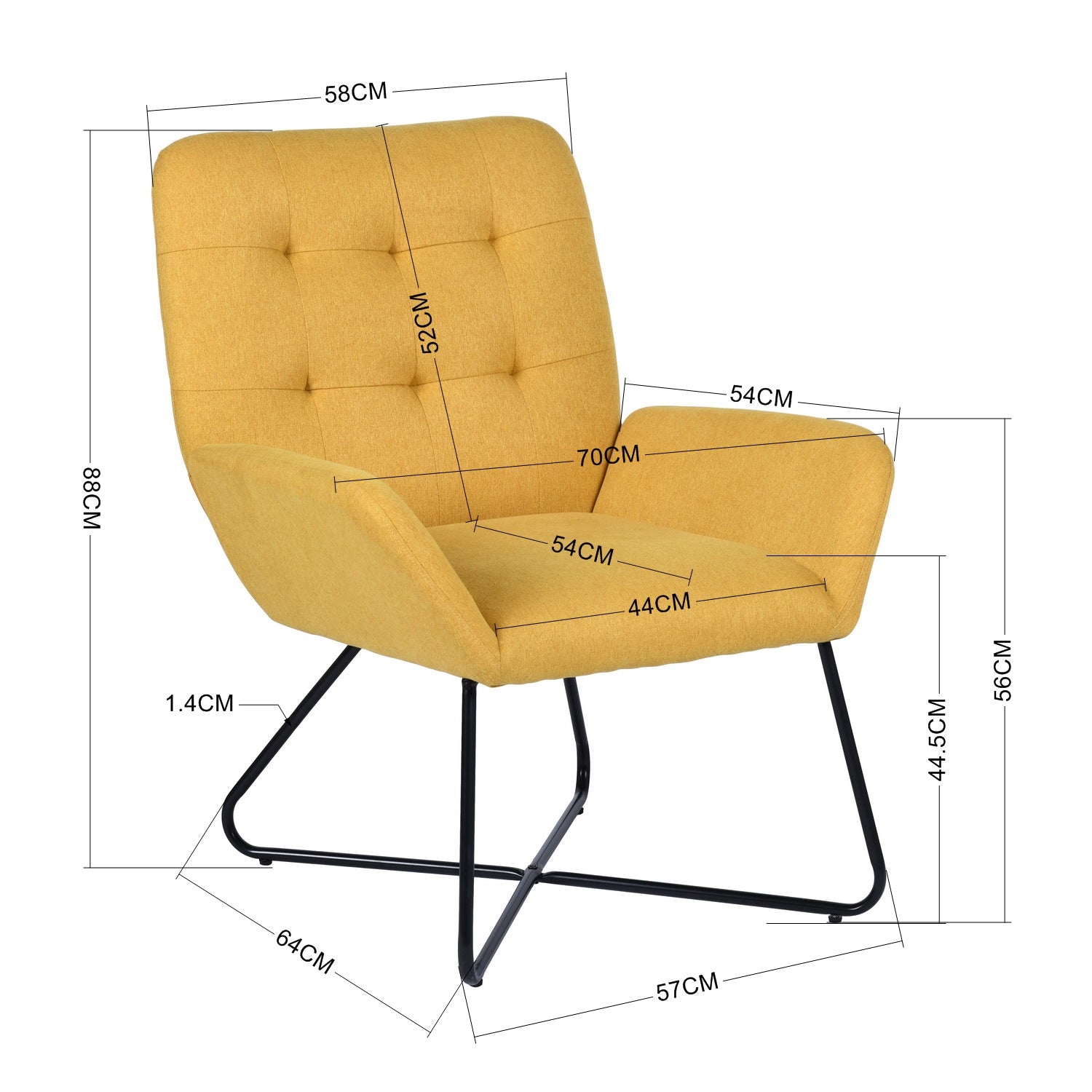 NICOLAS חרדל - כורסא מעוצבת-7952