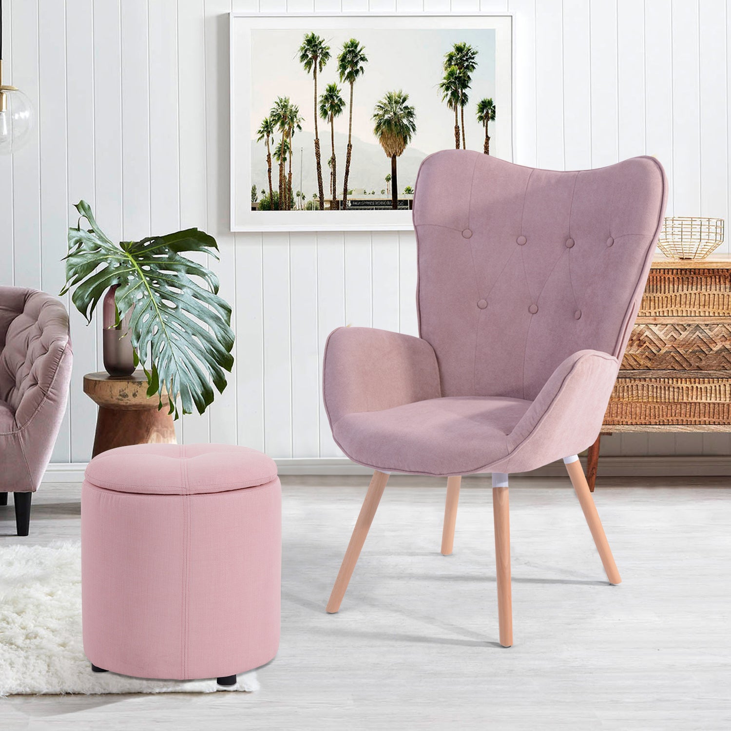 WHAKAMARU ורוד - הדום אחסון עגול