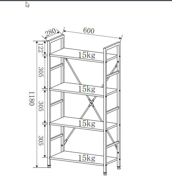 פנסי 4 לבן - יחידת מדפים Pansy4