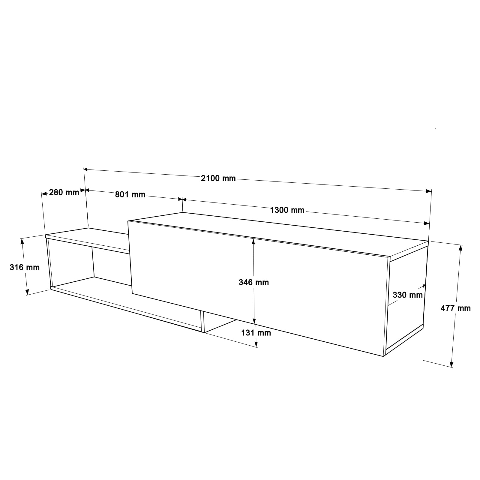 onix KBL1-AA-פחם-אורן  מזנון טלוויזיה צף