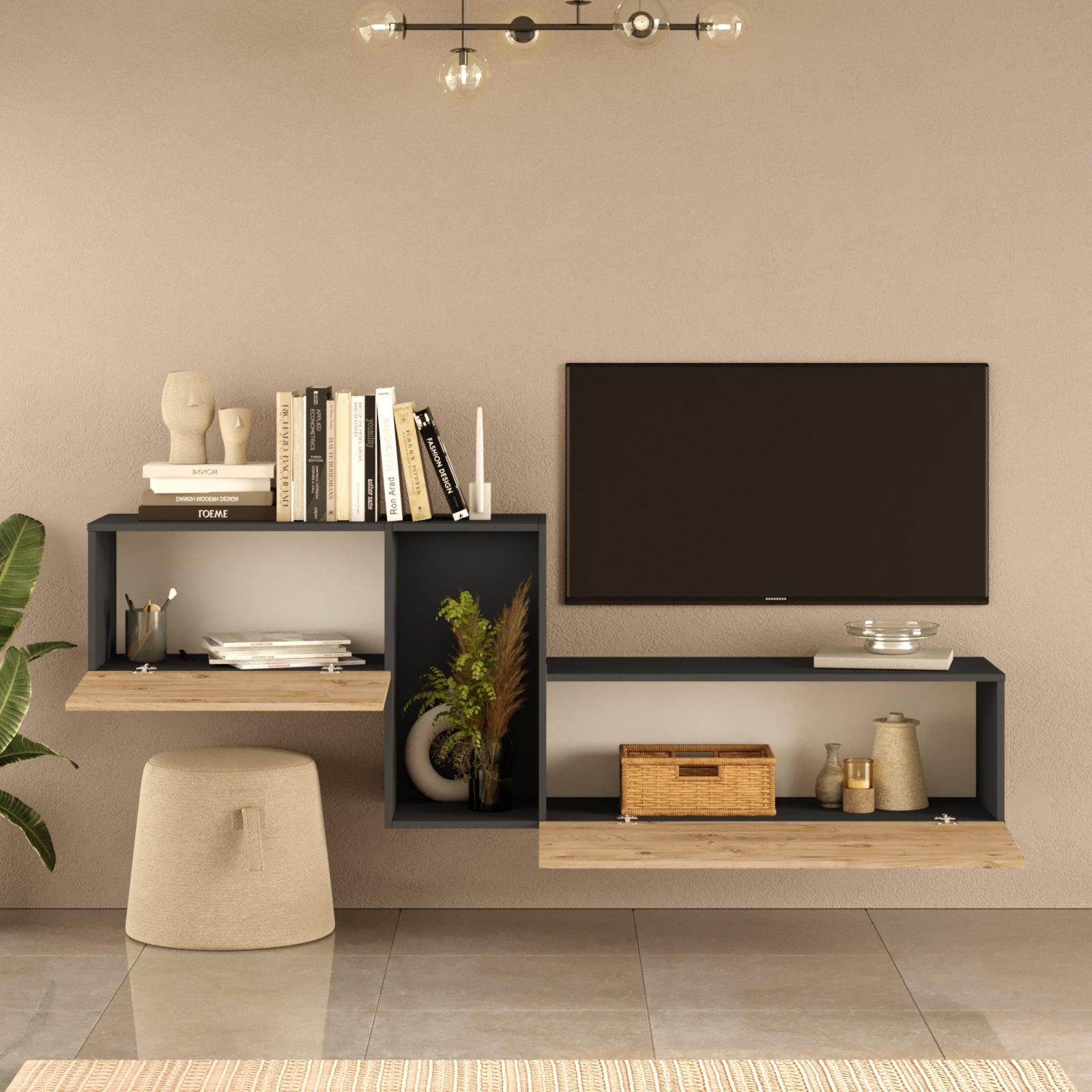 Nox KBL2-AA- -פחם-אורן - מזנון טלוויזיה צף