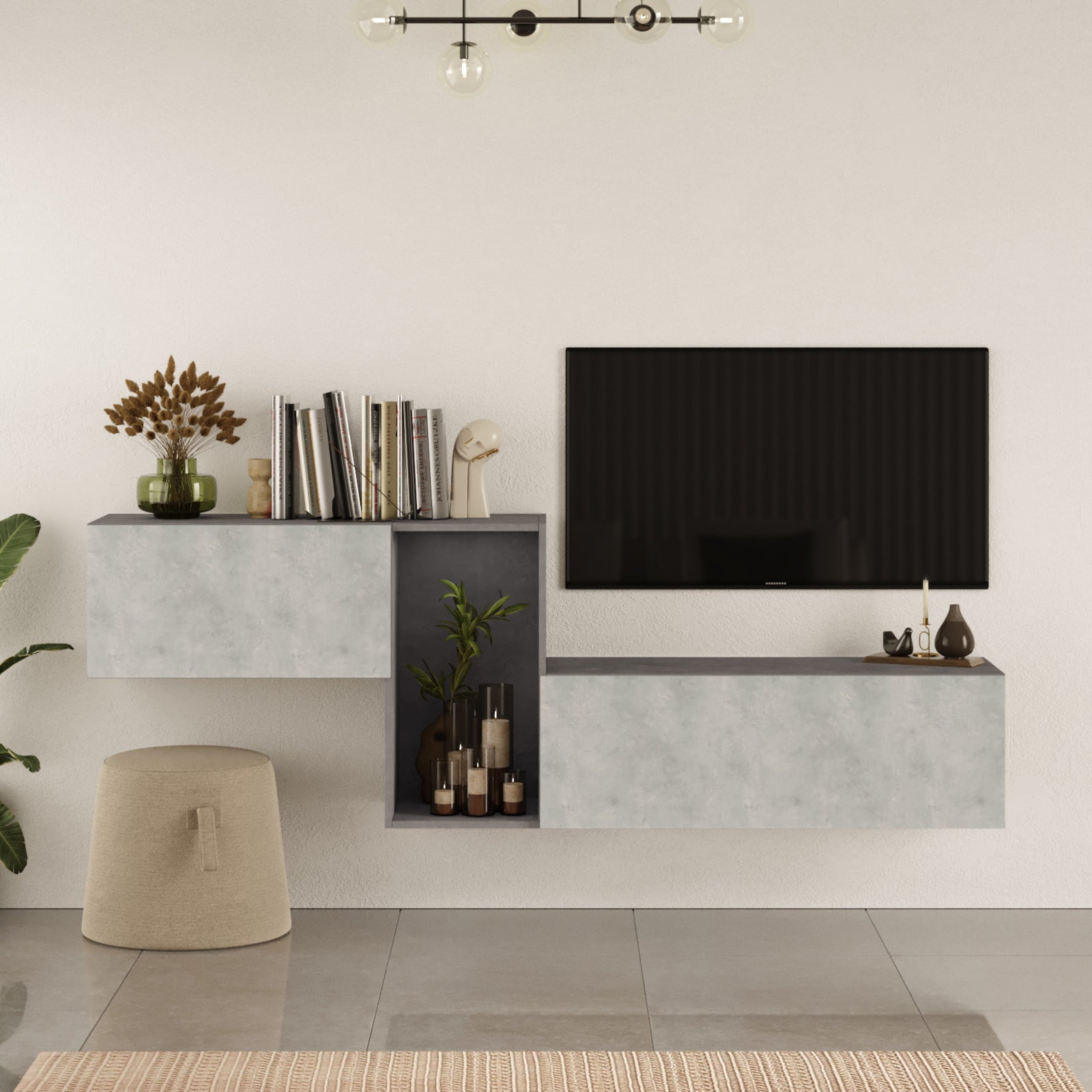 Nox KBL2-GT- בטון-אבן - מזנון טלוויזיה צף