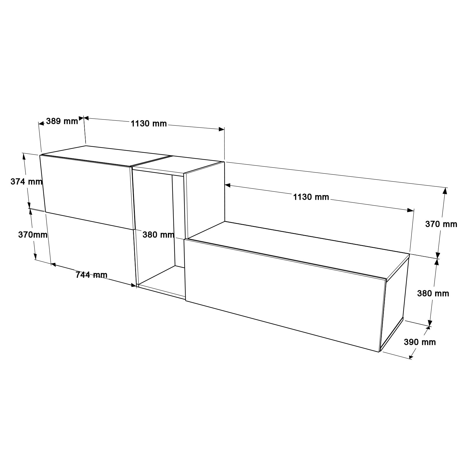 Nox KBL2-LB- שחור - מזנון טלוויזיה צף