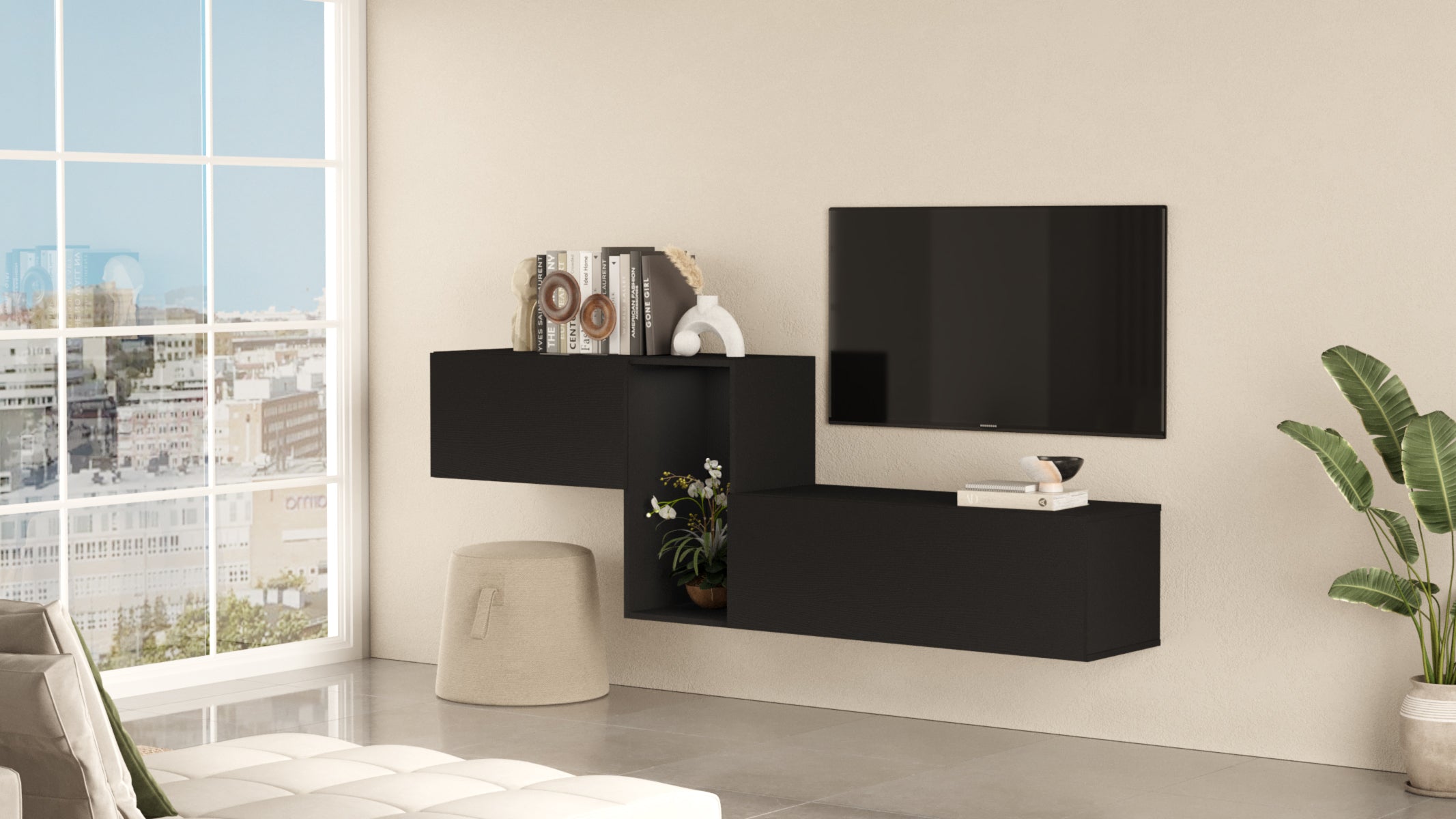 Nox KBL2-LB- שחור - מזנון טלוויזיה צף