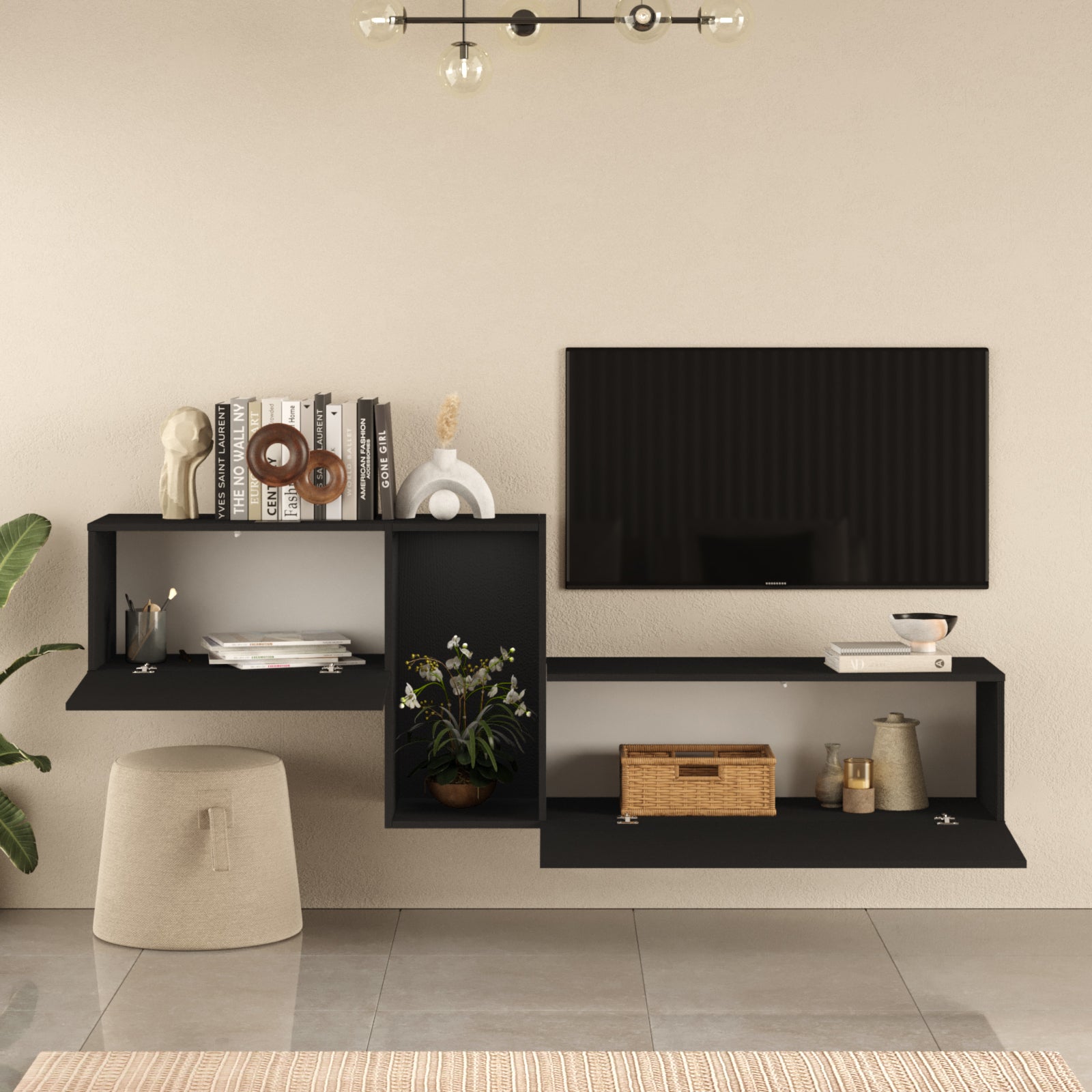 Nox KBL2-LB- שחור - מזנון טלוויזיה צף