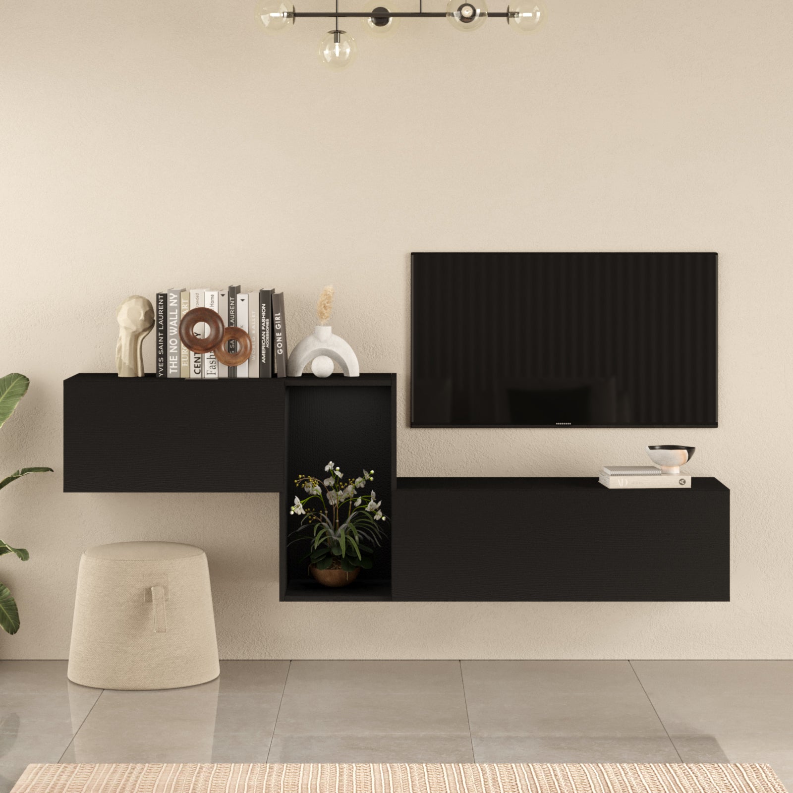 Nox KBL2-LB- שחור - מזנון טלוויזיה צף