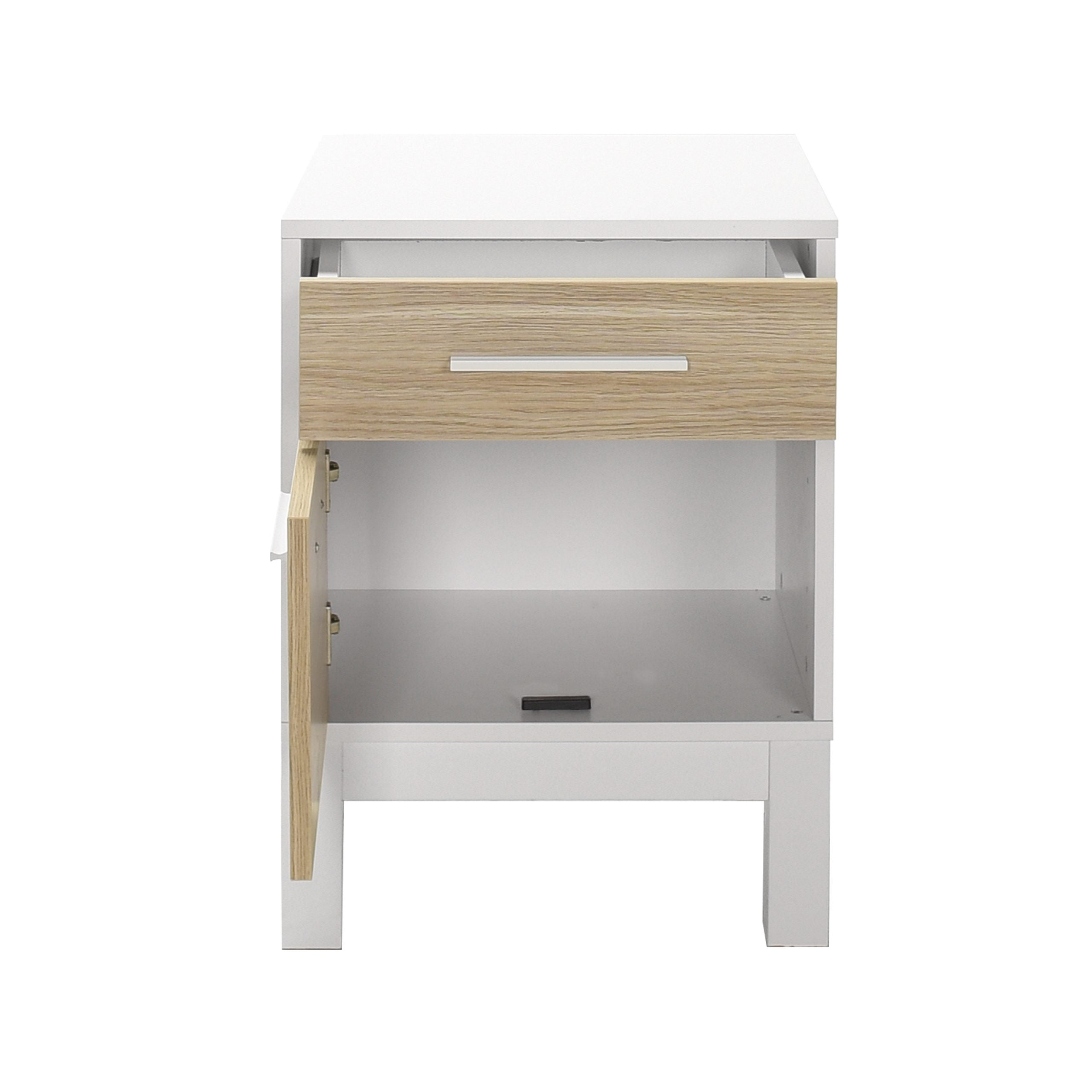 Komy- KMD-1411-MB-1- אלון -לבן - שידת לילה