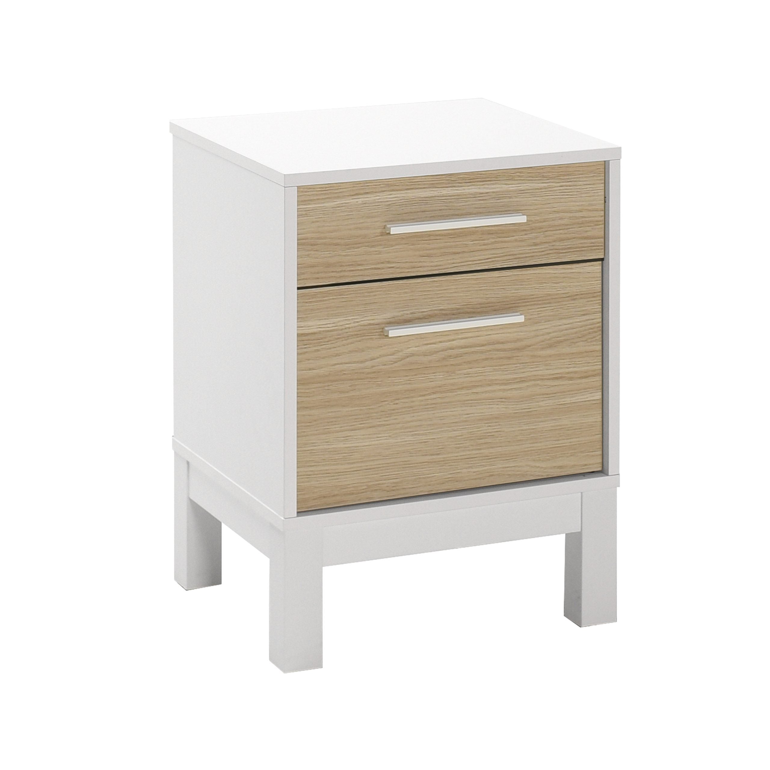 Komy- KMD-1411-MB-1- אלון -לבן - שידת לילה