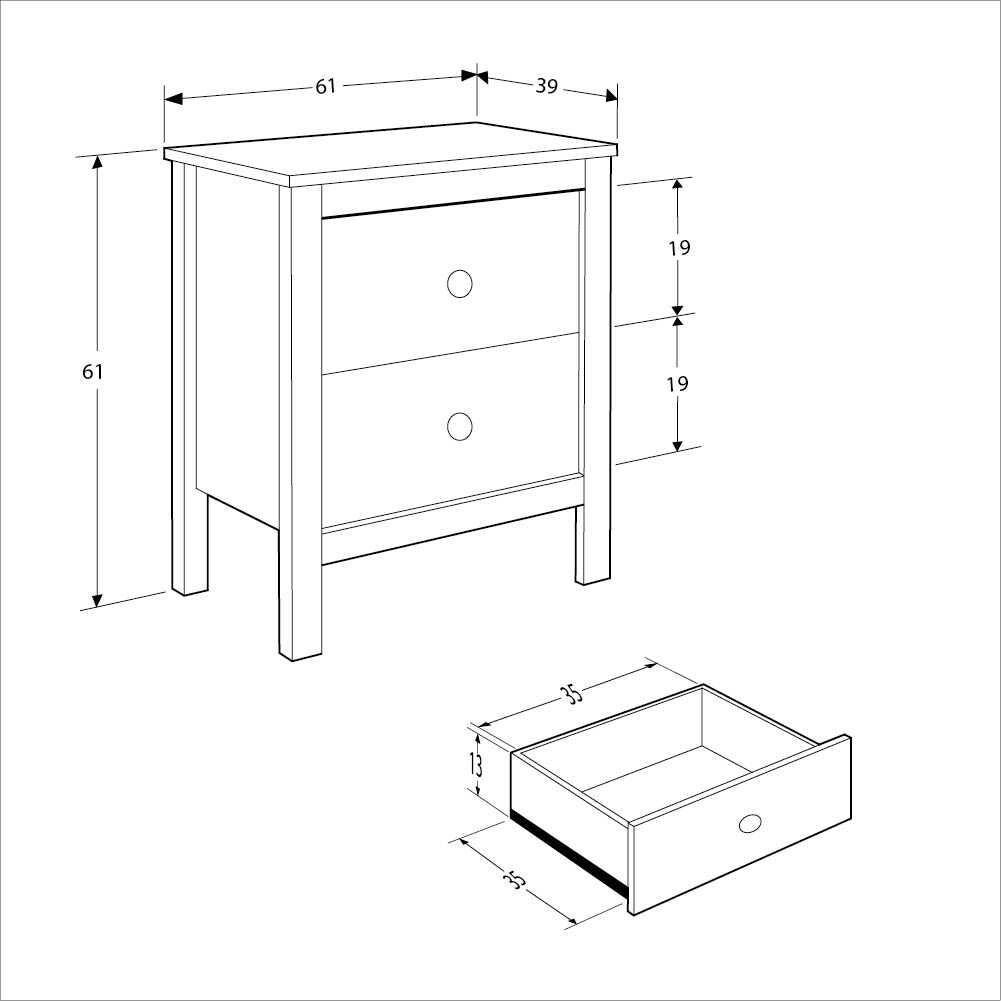 Koda- KMD-992-BB- לבן - שידת לילה