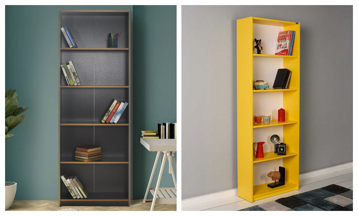 Navas -KTP-350-AX-1-שחור-חום - ספרייה 5 מדפים