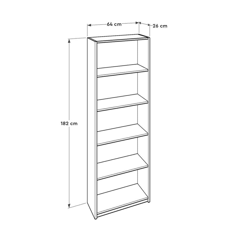 Navas -KTP-350-HH-1-צהוב - ספרייה 5 מדפים