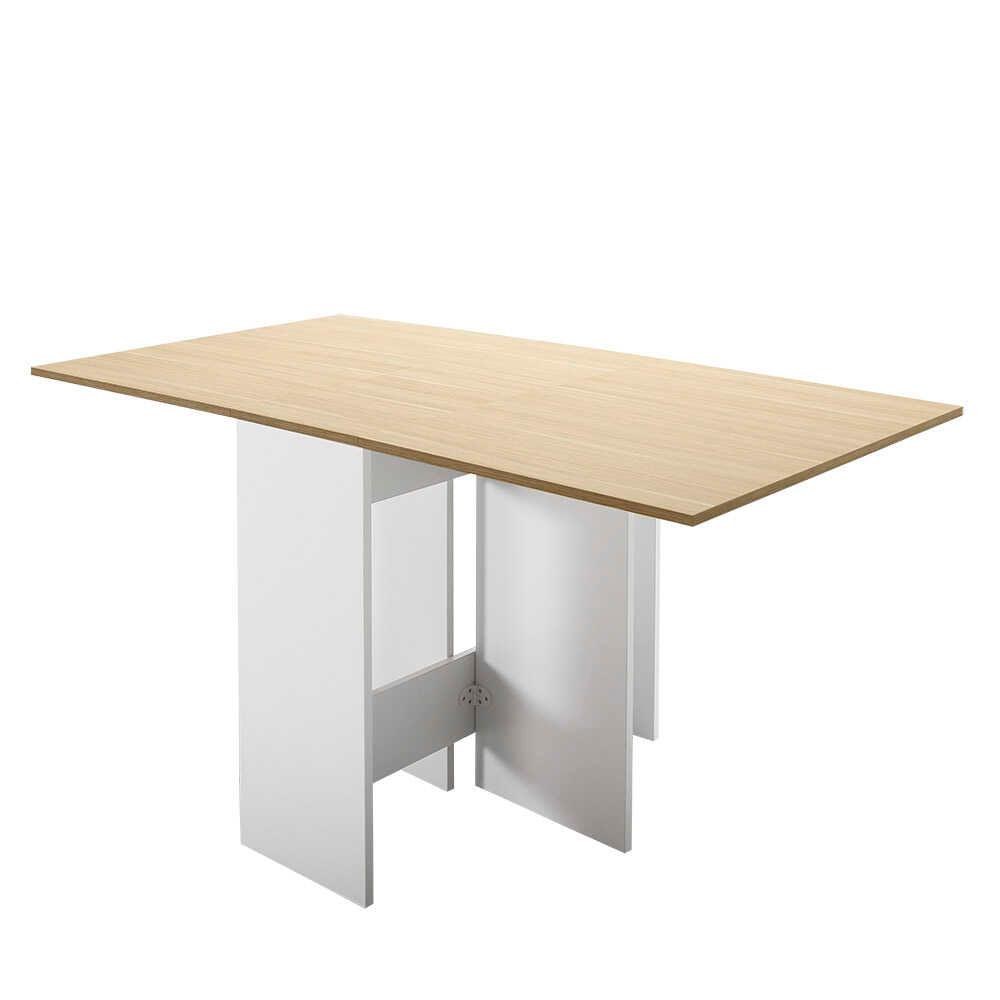 Tenes - MMS-506-MB-1- אלון-לבן - שולחן אוכל מתקפל