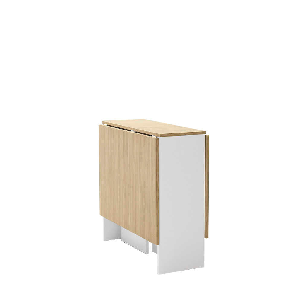 Tenes - MMS-506-MB-1- אלון-לבן - שולחן אוכל מתקפל