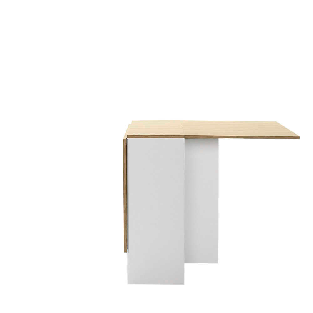 Tenes - MMS-506-MB-1- אלון-לבן - שולחן אוכל מתקפל