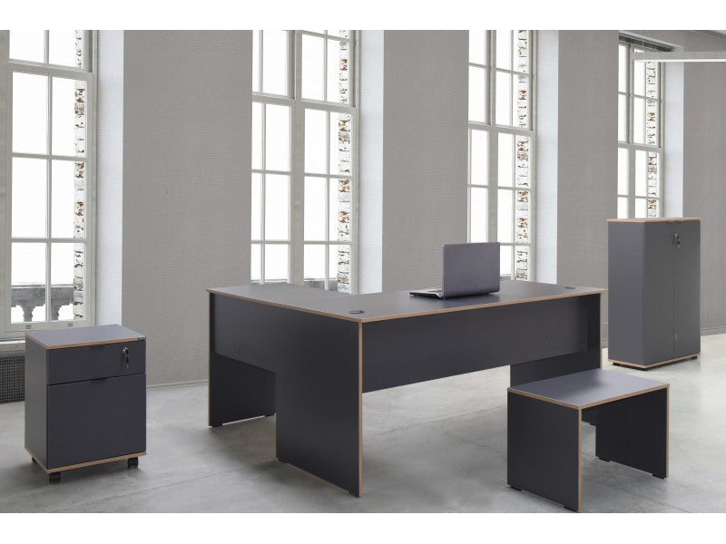 Almora - RMS-320-AX-1 - פחם-חום בהיר- עמדת עבודה פינתית