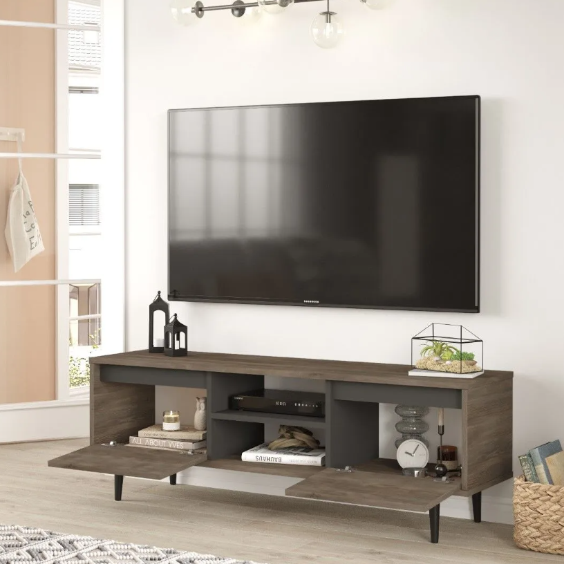 Coral-AR1 -CA - אגוז-פחם- מזנון טלוויזיה מעוצב