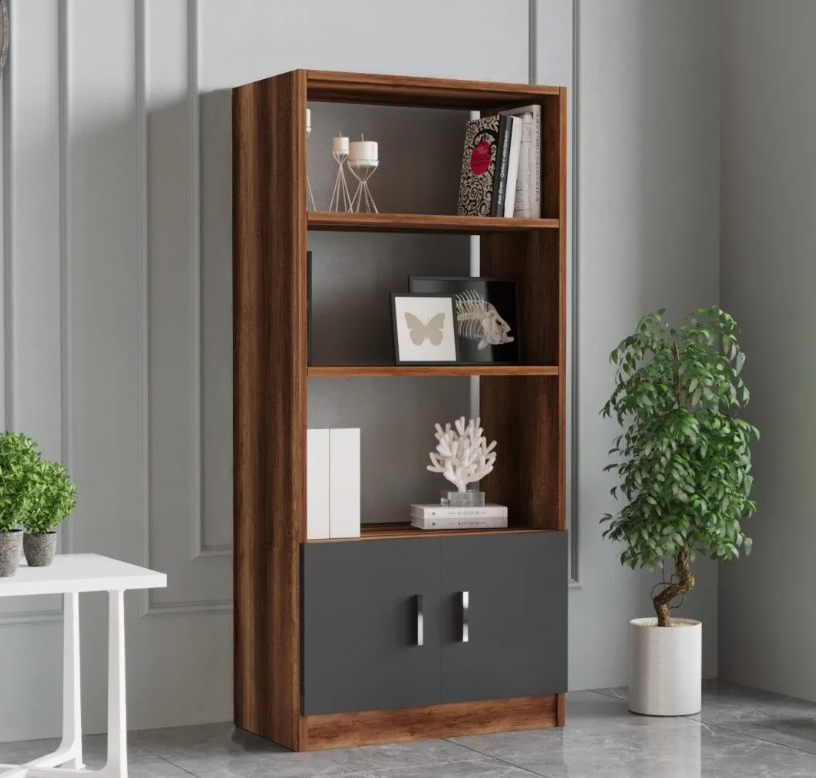 Varia VO4-BA –עץ בארוק-פחם - ספרייה מעוצבת