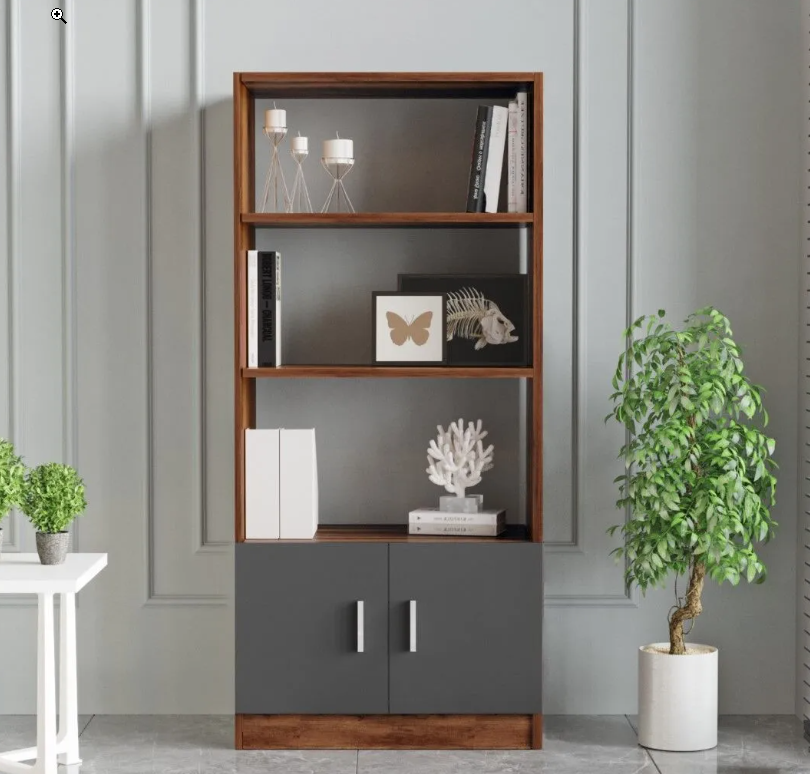 Varia VO4-BA –עץ בארוק-פחם - ספרייה מעוצבת