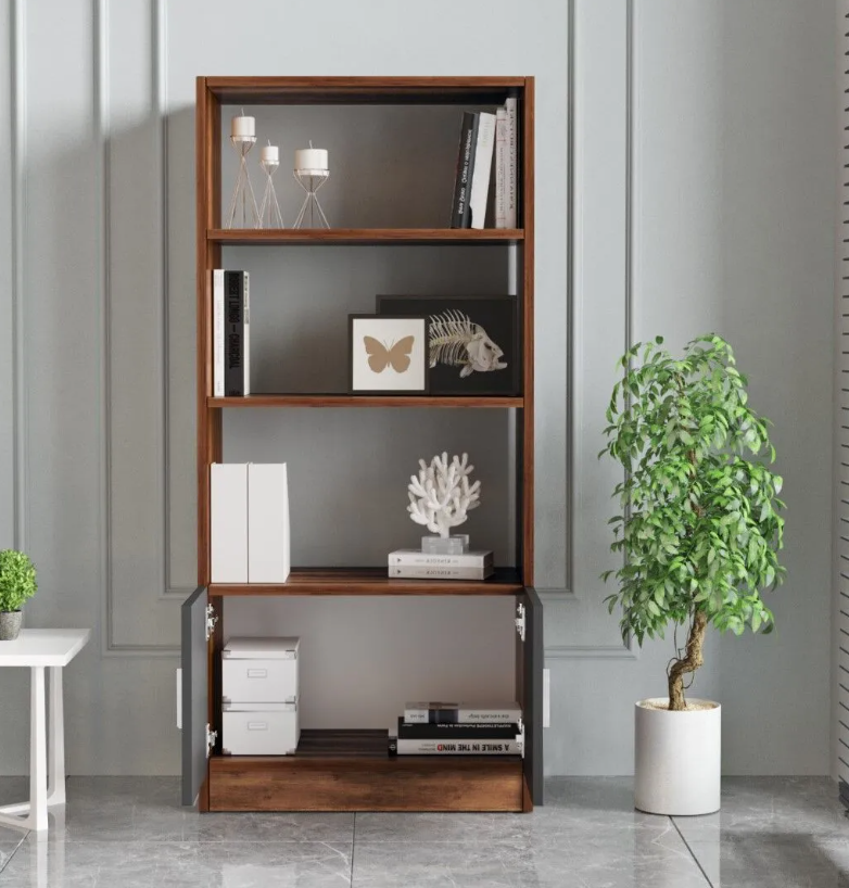 Varia VO4-BA –עץ בארוק-פחם - ספרייה מעוצבת