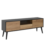 Sinso TVR921 -שחור-אגוז בהיר- מזנון טלוויזיה בסגנון רטרו